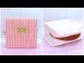 ボックスポーチ作り方  25cmファスナー使用　How to sew a zipper box pouch 裏地付き ぬい代を包む必要なし　小さなスクエアポーチ作り方