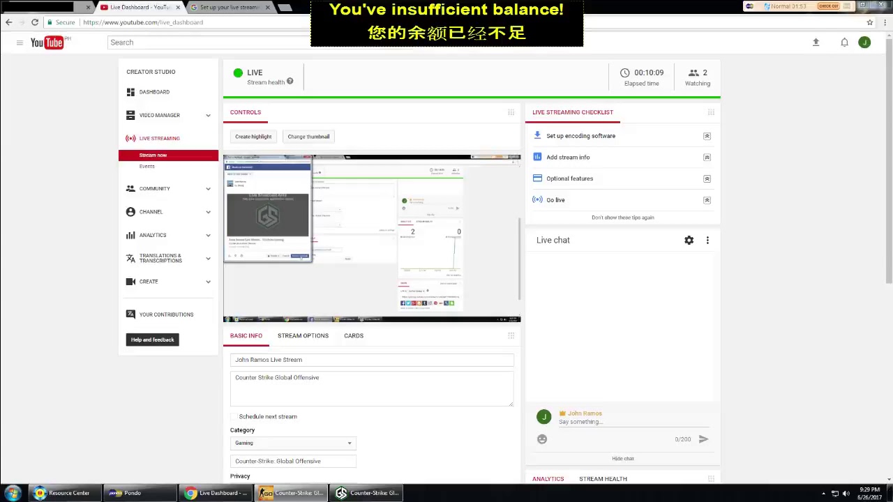 John Ramos Live Stream