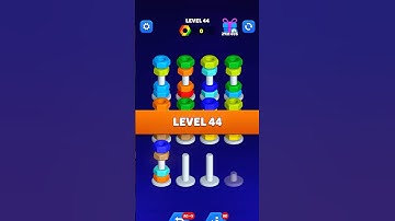 Nut Sort Madness 🤯 Stage 44 Challenge #shorts #gaming #puzzle #nutsort #level44 #impossible