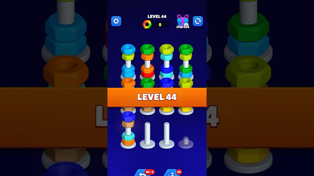 Nut Sort Madness 🤯 Stage 44 Challenge 