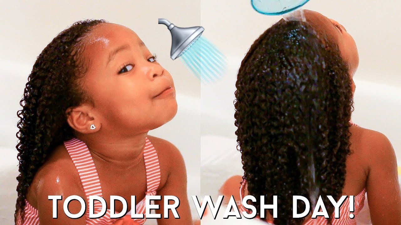 Toddler Curly Hair Wash Day Routine  Kid Friendly Tutorial for Easy Detangling  Moisturized Curls