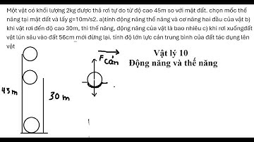 Lý 10: Một vật có khối lượng 2kg được thả rơi tự do từ độ cao 45m so với mặt đất. chọn mốc thế năng