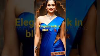 Hypnotic Blue Saree & Waist Tattoo Magic