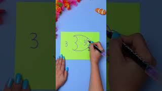 🎨DRAW A FISH USING NUMBER 3! FUN TRICK! #shorts #funny
