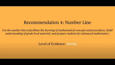 Recommendation 4: Number Line