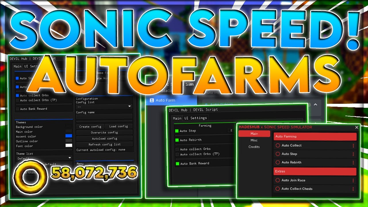 Sonic Speed Simulator [Farming GUI - Unlock All Worlds & More!] Scripts