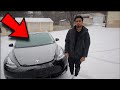 Drifting My Tesla Model 3 In The Snow *bad idea*