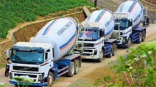 VOLVO Ready Mix Cement Concrete Truck Steep Winding Road Uphill Cebong Imelindo Dieng