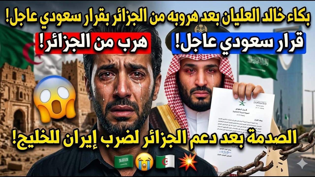 بكاء خالد العليان بعد هروبه من الجزائر بقرار سعودي عاجل🇸🇦🇩🇿الصدمة بعد دعم الجزائر لضرب إيران للخليج!