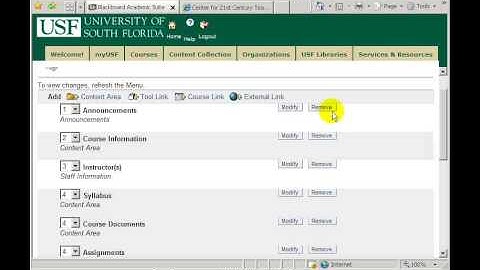 Adding Content Areas and Menu Items to Blackboard