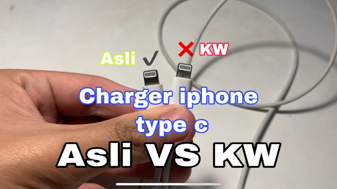 Cara Membedakan Kabel Charger iphone Asli Apple USB Type C To Lightning