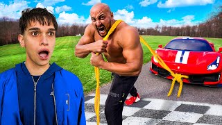 World’s Strongest Man Vs My Ferrari Supercar!