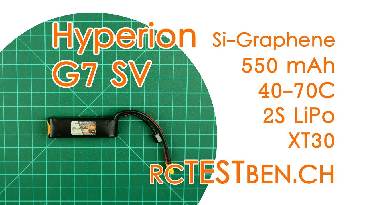 Hyperion G7 SV 2S 550mAh 40C/70C LiPo Si-Graphene Battery Testing - RCTESTBEN.CH