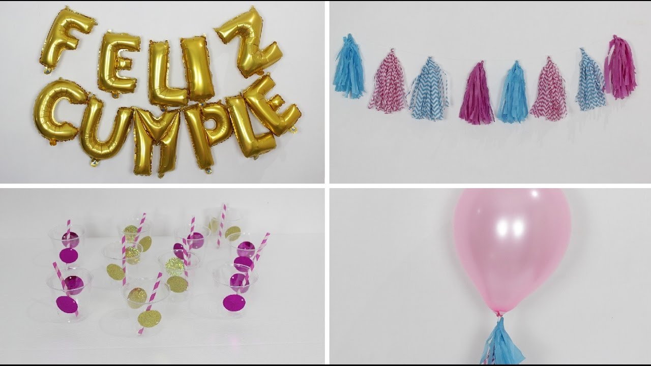 DIY FIESTA DE CUMPLEAÑOS IDEAS / MANUALIDADES PARA UNA ...