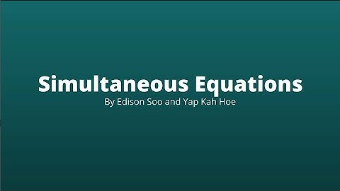 Simultaneous Equations SPM Additional Math