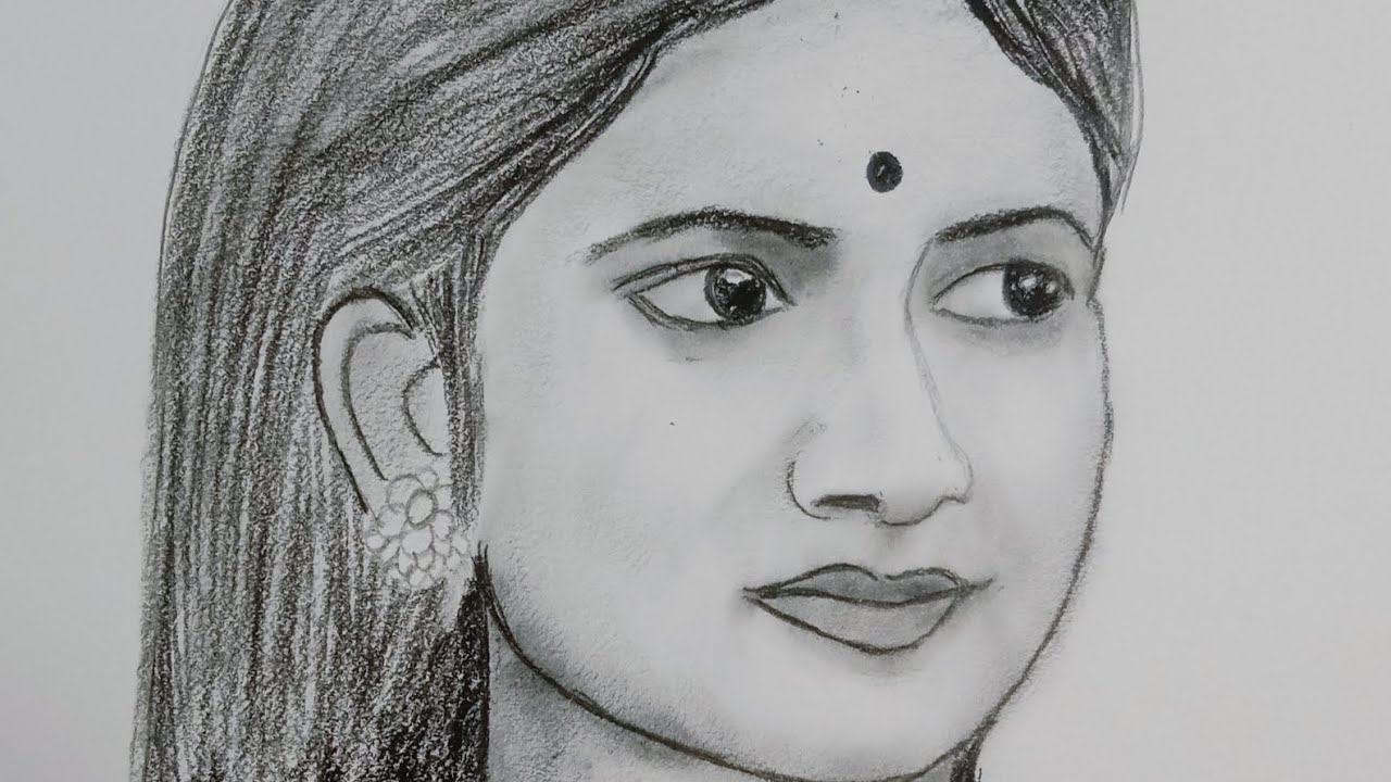 Girl face drawing easy step by step 