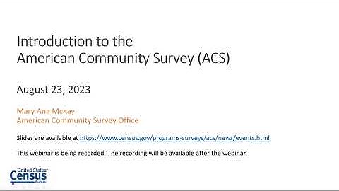 Introduction to the American Community Survey
