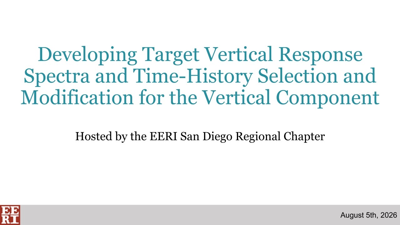 Target Vertical Response Spectra & Time-History Selection/Modification for the Vertical Component