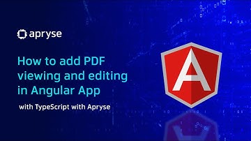 How to add PDF viewing and editing in Angular App with TypeScript with Apryse