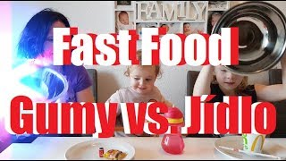 Challenge - Fast Food gumy vs. jídlo🍔 | Challenges | Máma v Německu