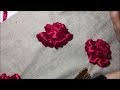 Роза вышитая атласной лентой / Rose embroidered with satin ribbon