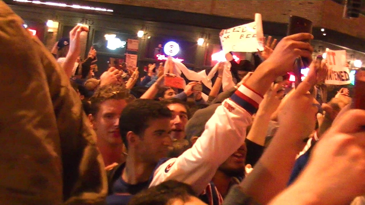 uava Cubs Win The World Series, Crowd Reaction At Wrigley Field - Raw Video