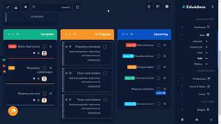 Education Admin Panel Dashboard with RTL Dark Theme