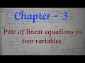 Class10 ex.3.1 Qn.1(i) Pair of linear equations in two variables@easymathsbyhimanshusharmasir01