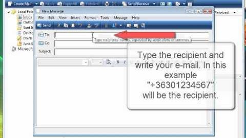 Send SMS from Outlook Express- E-mail to SMS client configure