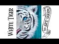 White tiger easy acrylic painting tutorial for beginners step by step | TheArtSherpa