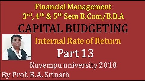 Average Rate of Return in Kannada - Kuvempu University 2019 Q.P for 15 Marks (Srinath Sir)