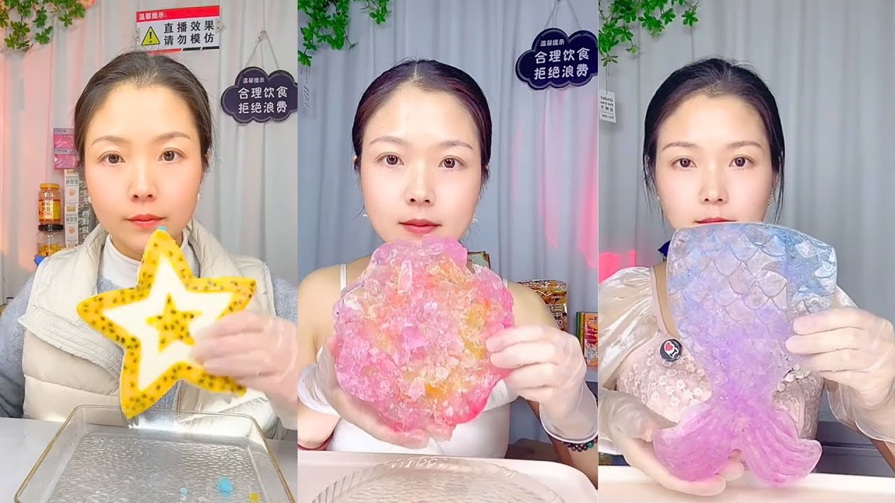 Colorful Crystal Ice Eating Show – Calm Chinese ASMR #4