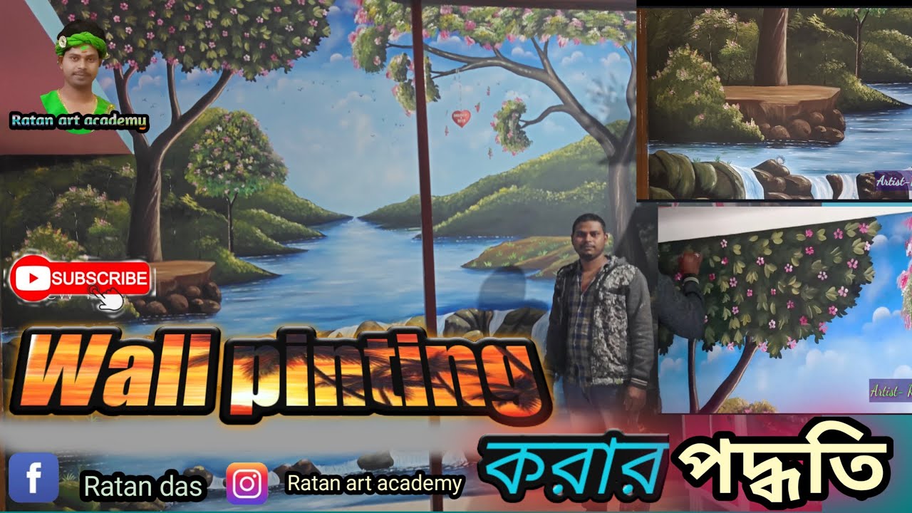 Wall painting scenery nature wall painting ideas wall design and