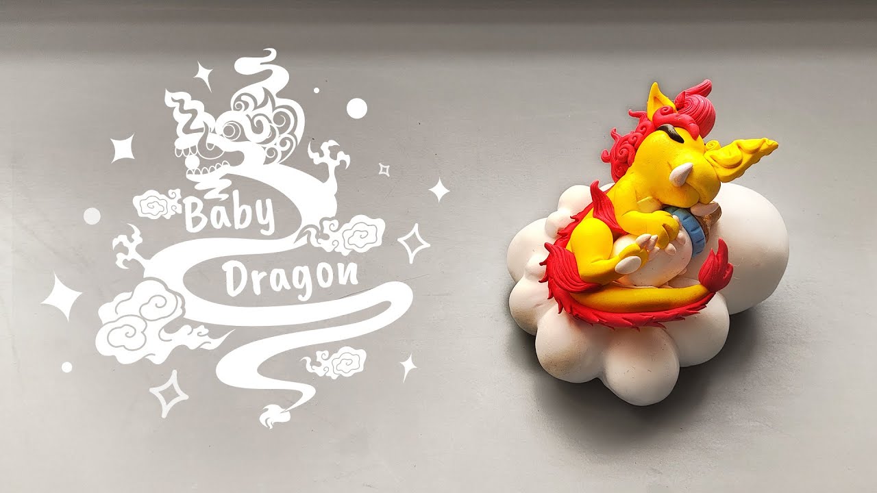 Baby Dragon | Cold Porcelain Clay Crafts - Dragon Clay Art - 12 Vietnamese Zodiac Air Dry Clay Art
