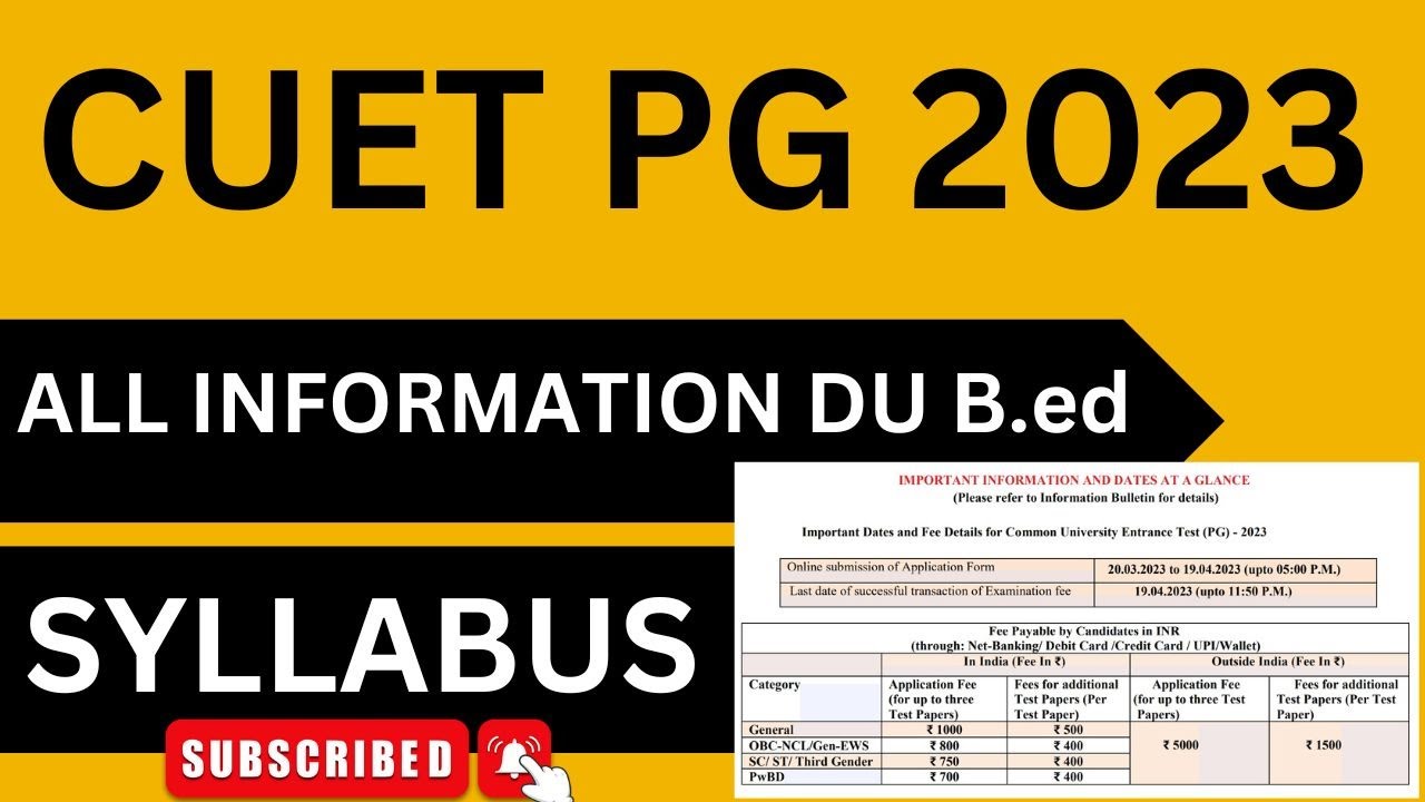 CUET B.ed Details DU B.ed 2023 exam du jmi examedaordem