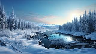 Winter wallpaper TV art screensaver | cozy vibe | Samsung Frame TV | Smart TV art | snowy wall decor