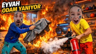 Ali̇ Necati̇ Sobayi Düşürdü Odasinda Yangin Çikti.i̇tfai̇ye Yangini Söndürdü