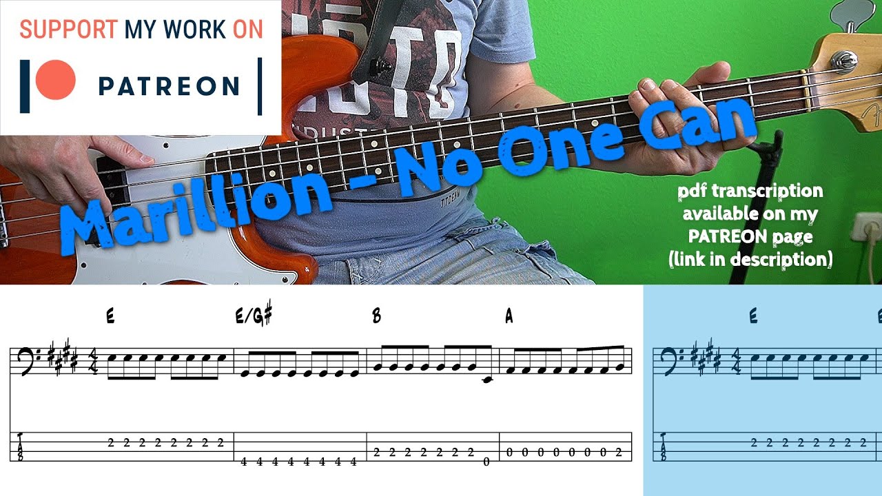 Marillion - No One Can (Bass cover with tabs)