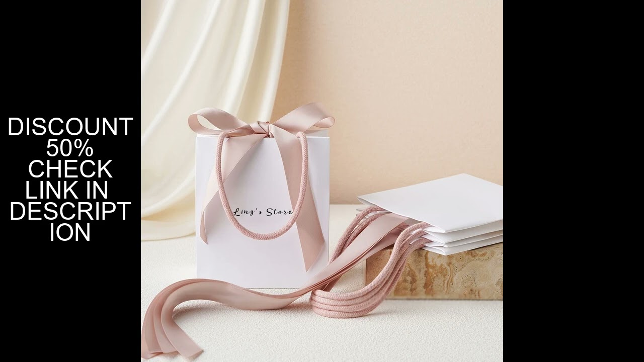 50Pcs Customized Jewelry Shopping Gift Handle Bag Personalized Paper Tote Pouch Perfume Cosmetic Cry