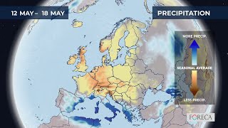 Monthly precipitation forecast for Europe 2025