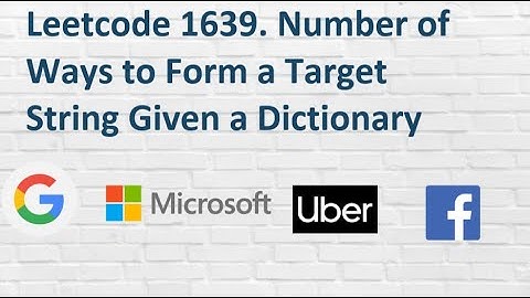 Leetcode 1639. Number of Ways to Form a Target String Given a Dictionary