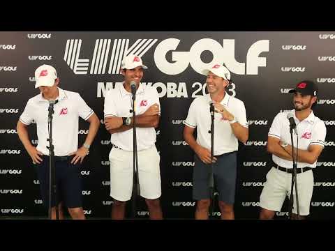 Carlos Ortiz, Sergio García, Abraham Ancer y Eugenio López Chacarra Presser 2023 LIV Golf Mayakoba