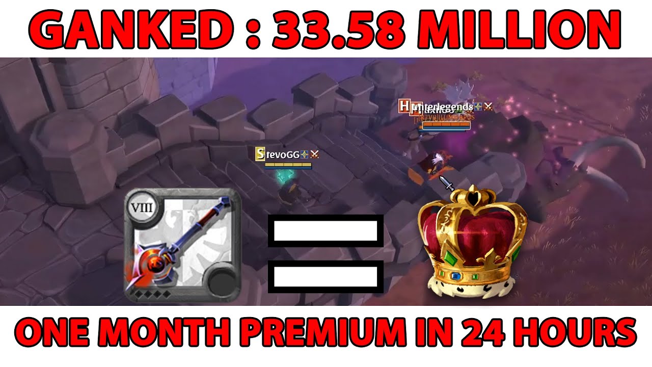 CURSED STAFF GANKER 33.5M | EASY PREMIUM IN ONE DAY! ALBION ONLINE