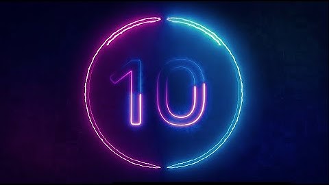 Neon Countdown 10 Seconds 4K Video