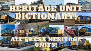 Heritage Unit Dictionary Updated Edition! All 59 CSX Heritage Units In Roster History!