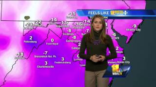 Wind chill makes it feel below 0 in Maryland