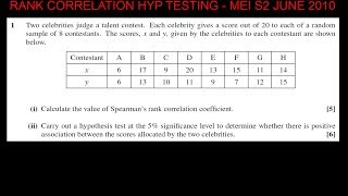 Full MEI S2 RANK CORRELATION HYPOTHESIS TESTING Guide
