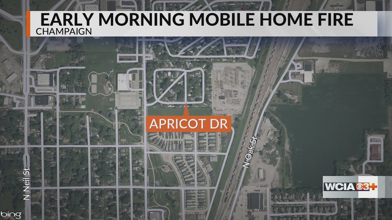 Champaign mobile home destroyed by fire, no one hurt - YouTube