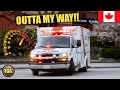 Fighting traffic british columbia ambulance service lights  siren