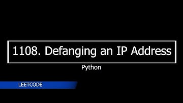 1108. Defanging an IP Address with Python | Solve leetcode question with python #youtube #leetcode